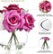 Silk Rose Artificial Flowers with Vase Artificial Rose Flower Arrangements in Round Glass Vase with Faux Water for Home Office Hotel Wedding Party Dinning Table Decor Gift (White & Pink)